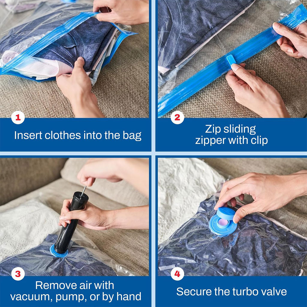 Pack de 5 Sacs de Rangement Sous Vide – Gain de Place Jusqu’à 80%