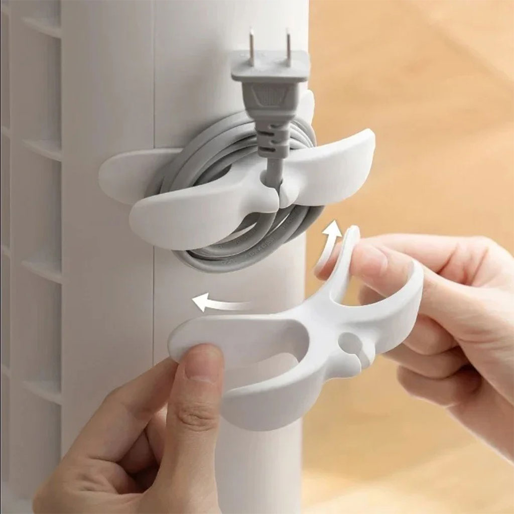 Organisateur de câbles adhésif sans perçage – Set 6 pièces, design élégant et fixation facile