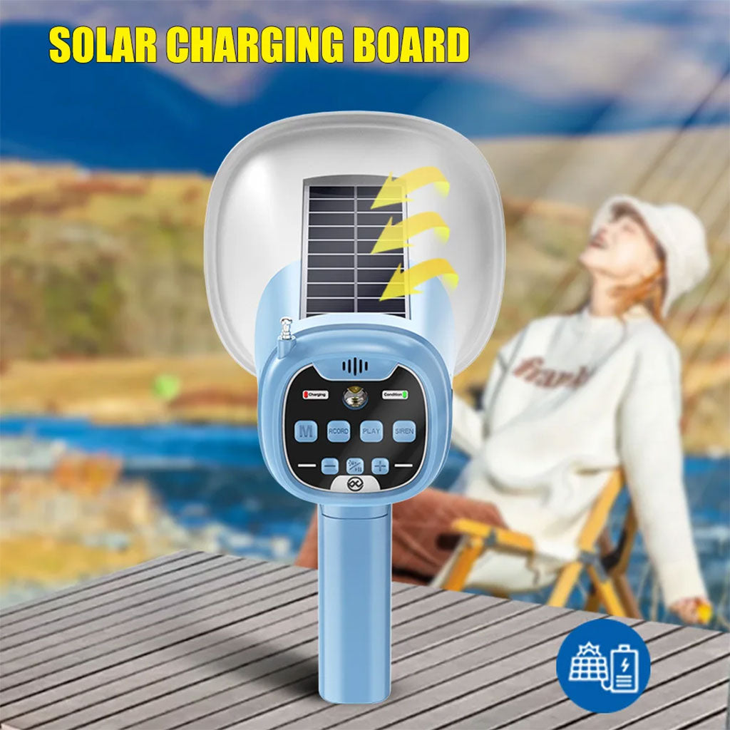 Mégaphone Solaire Multifonction 8W – Bluetooth 5.3 et Lumière Intégrée