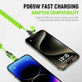 Câble USB-C 4-en-1 Multifonction PD65W – Charge Rapide et Polyvalence