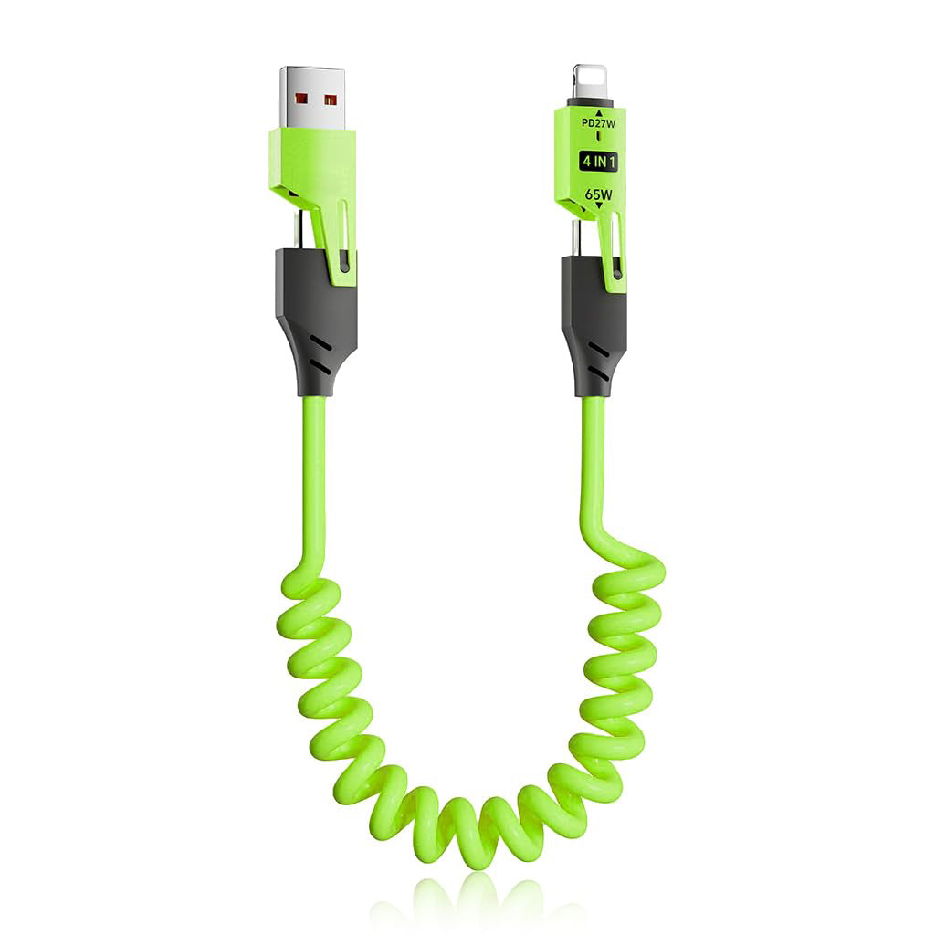 Câble USB-C 4-en-1 Multifonction PD65W – Charge Rapide et Polyvalence