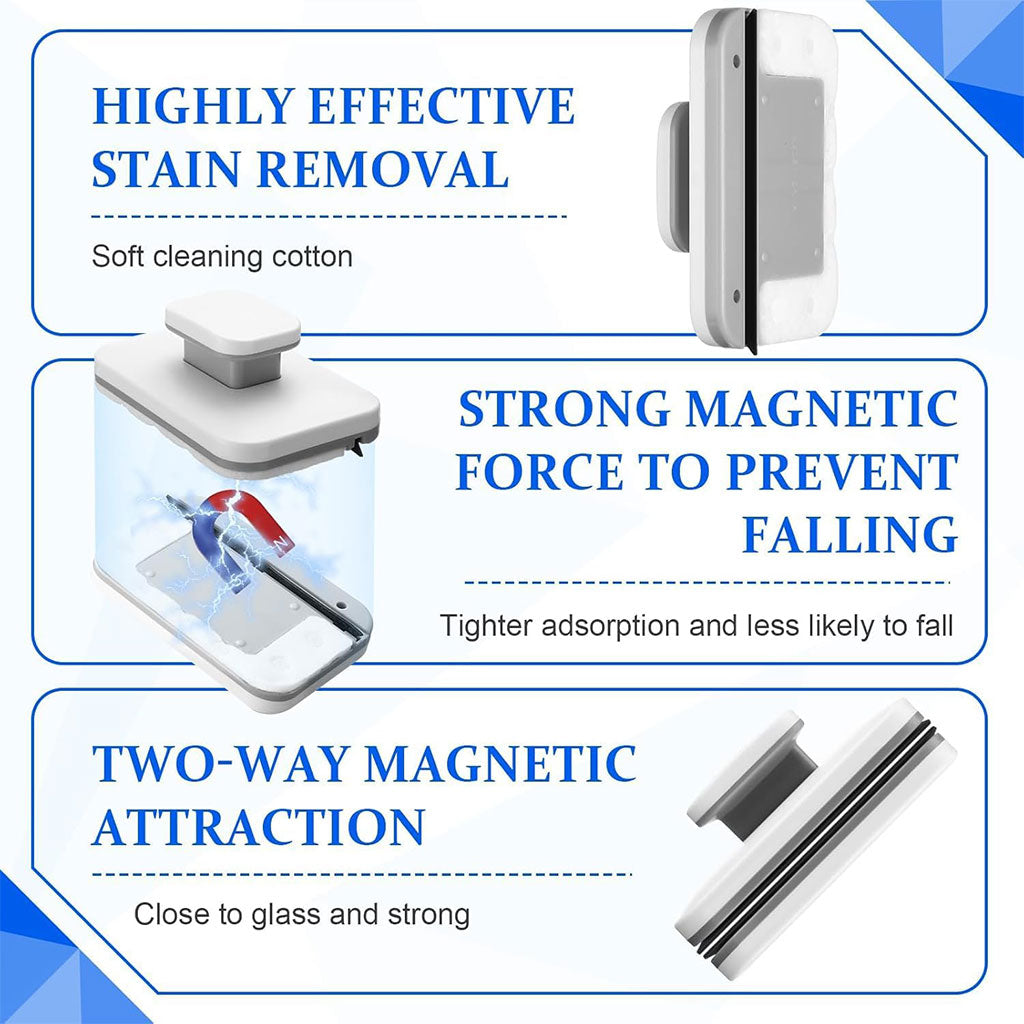 Nettoyeur de Vitres Magnétique Double Face – Sécurité et Efficacité Maximale