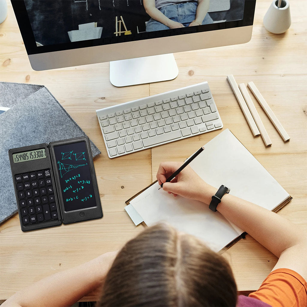 Calculatrice Intelligente 2-en-1 avec Ardoise Numérique LCD