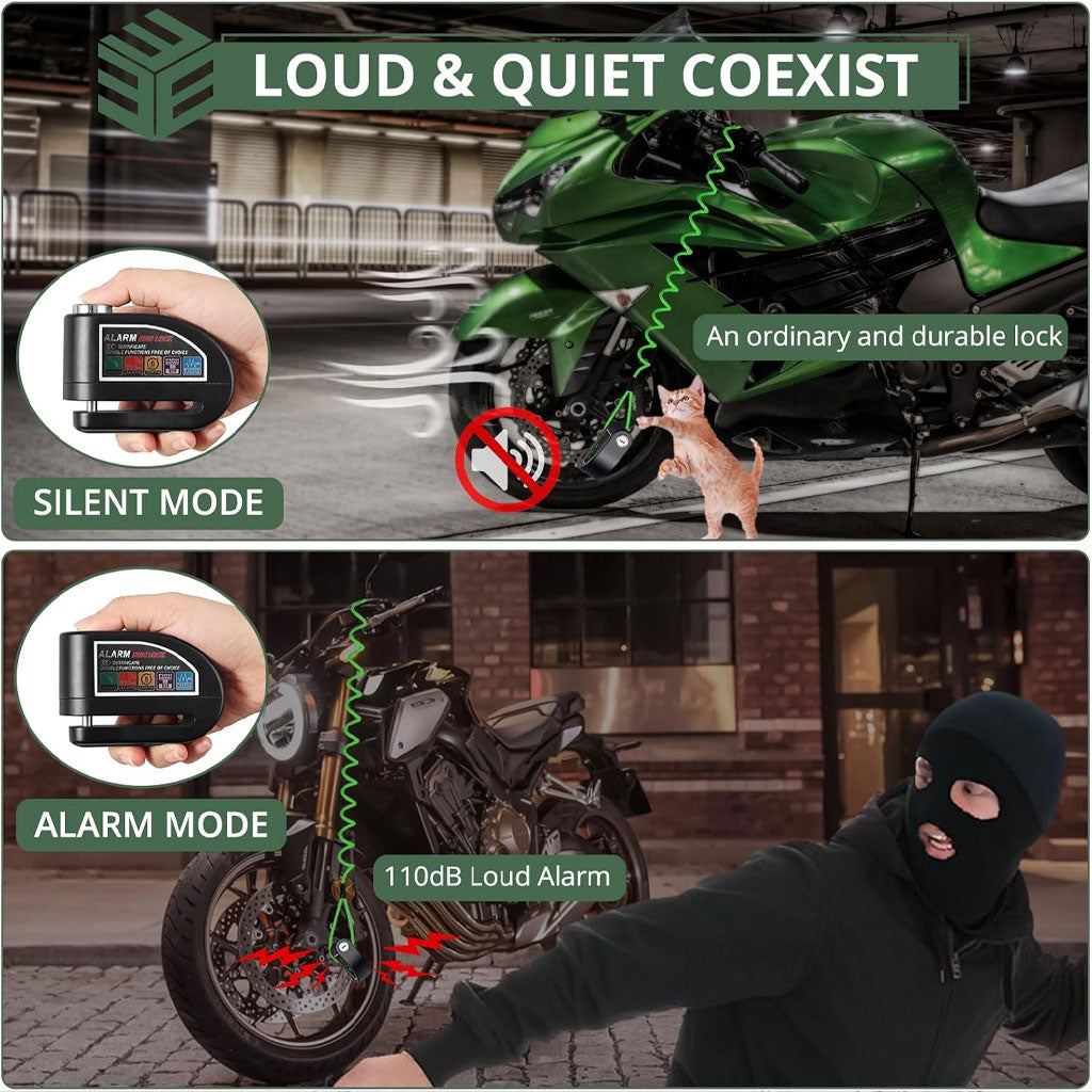 Verrou de Disque avec Alarme pour Moto et Vélo : Sécurité Renforcée et Dissuasion Maximale