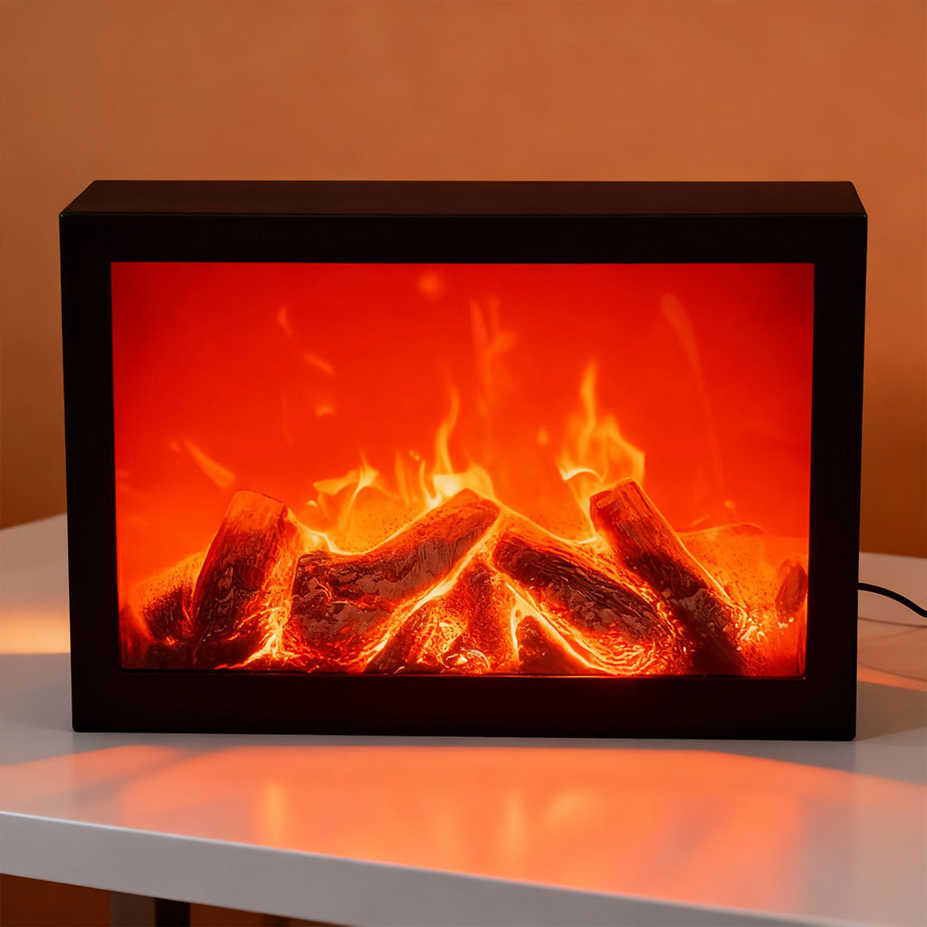 Cheminée LED Décorative Effet Flamme Réaliste – Ambiance Chaleureuse Sans Chaleur