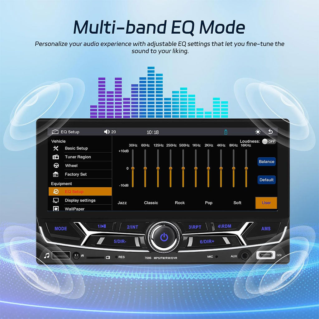 Écran 2DIN 6.86" – CarPlay, Android Auto & Mirror Link