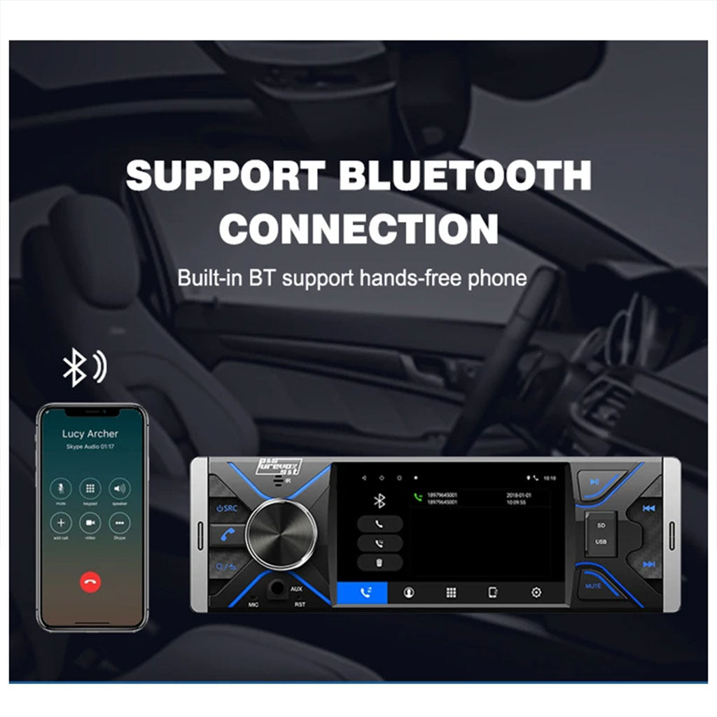 Autoradio 1-DIN Écran 4.3" – Éclairage RGB & Bluetooth