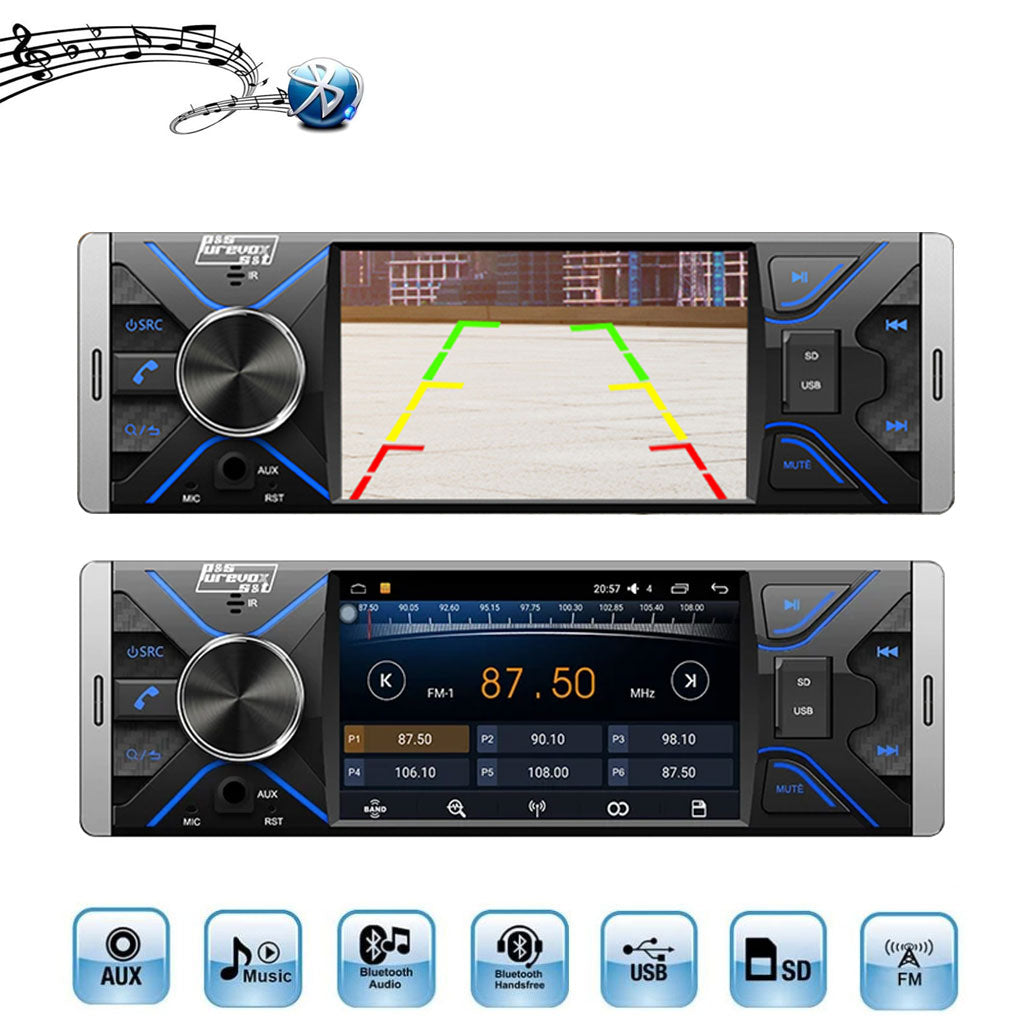 Autoradio 1-DIN Écran 4.3" – Éclairage RGB & Bluetooth