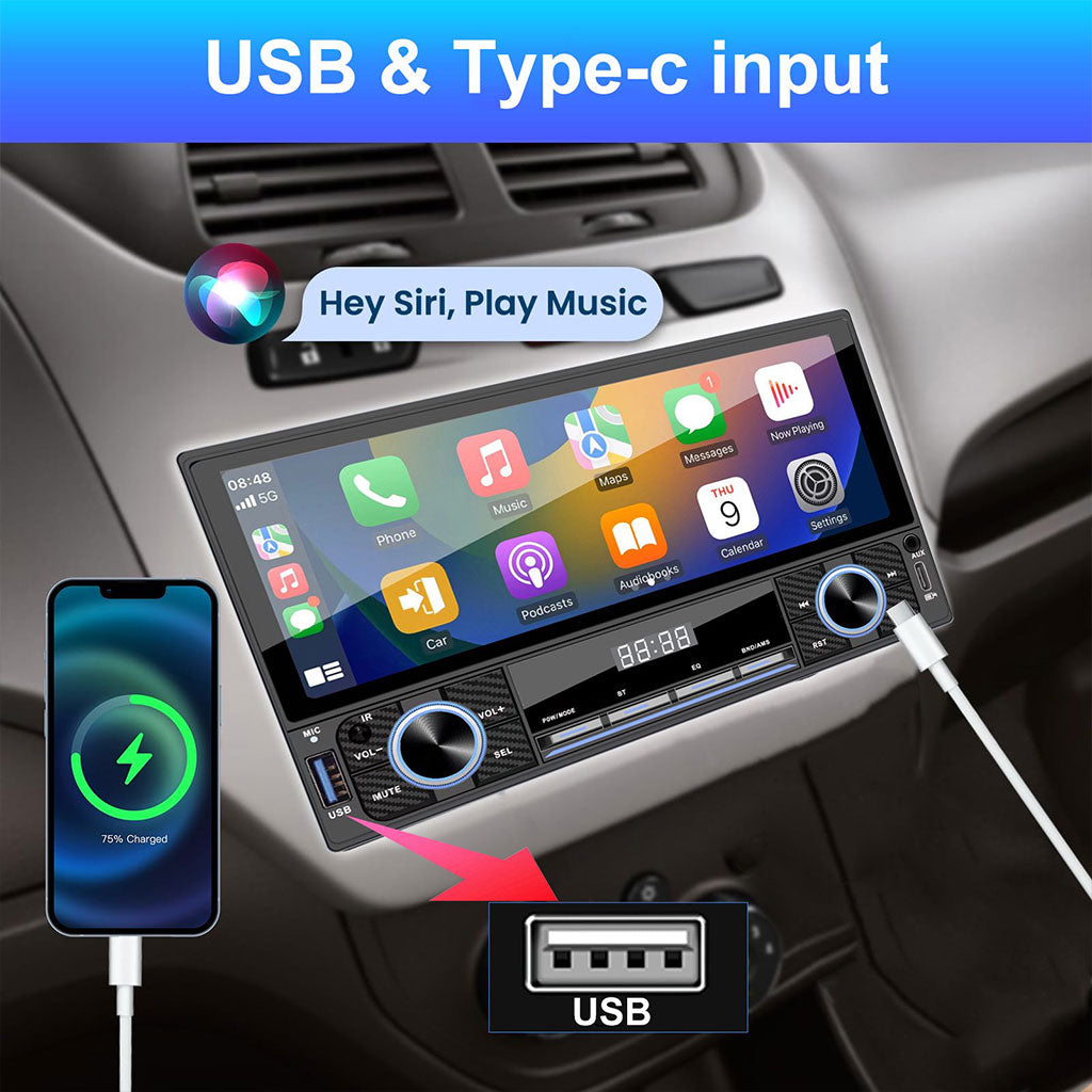 Écran Auto 6.86" – CarPlay, Android Auto & Bluetooth