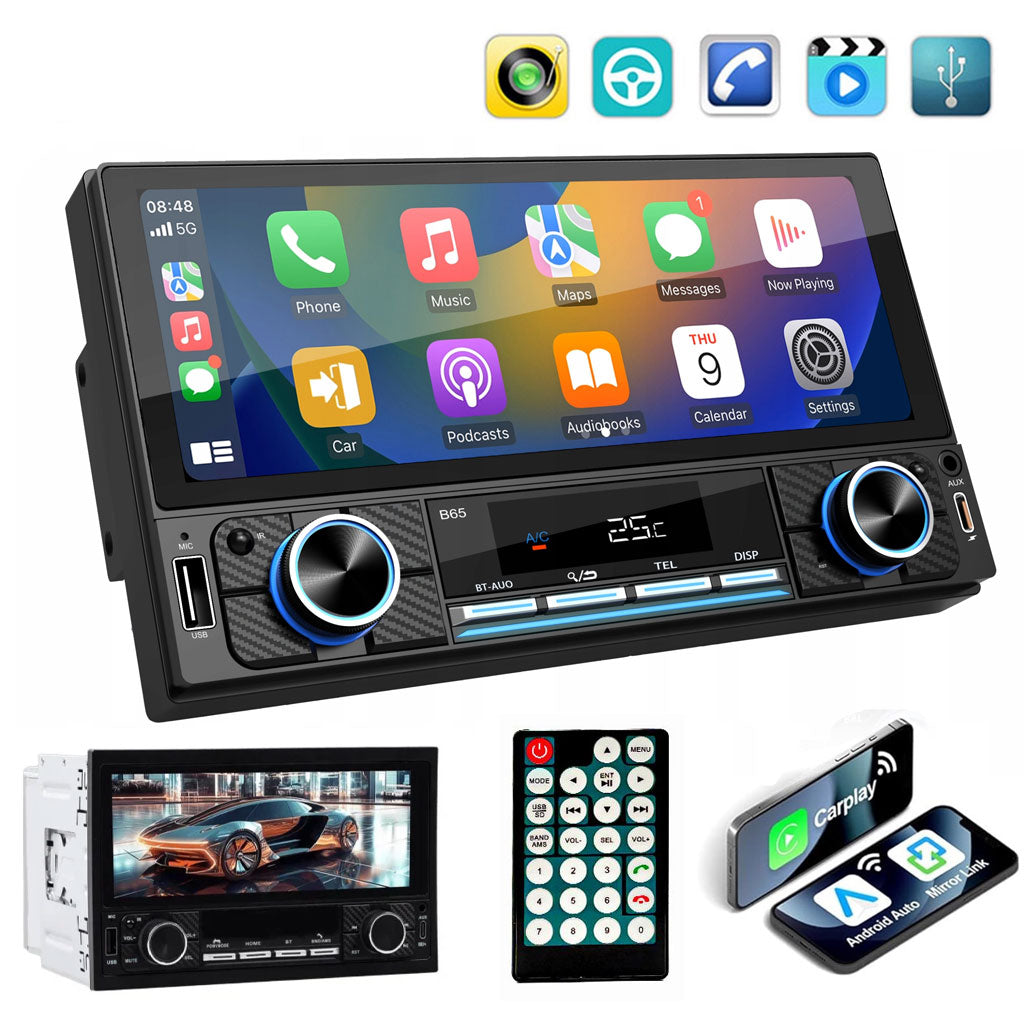 Écran Auto 6.86" – CarPlay, Android Auto & Bluetooth