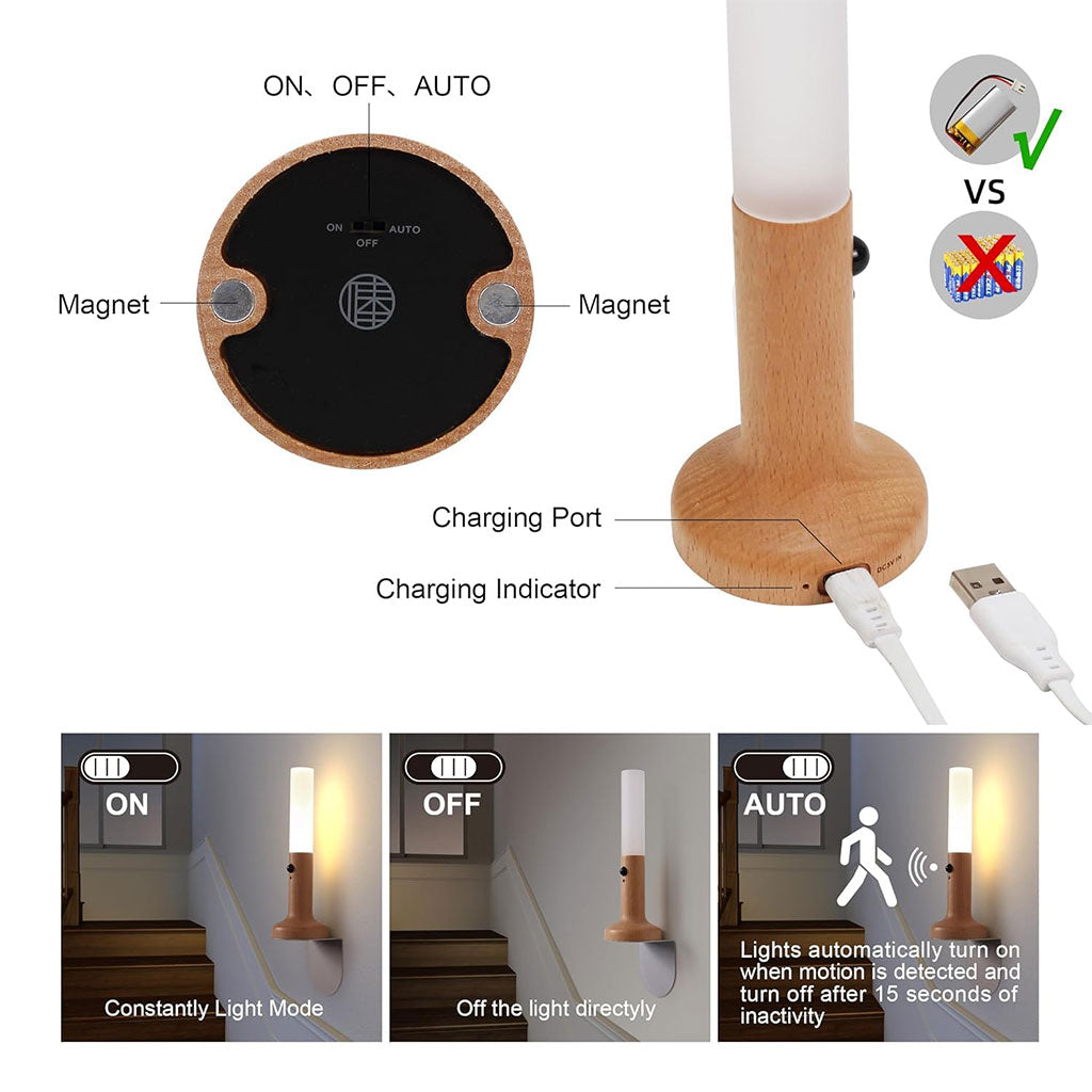 Veilleuse LED à Détecteur de Mouvement : Design Pivotant et Intelligent