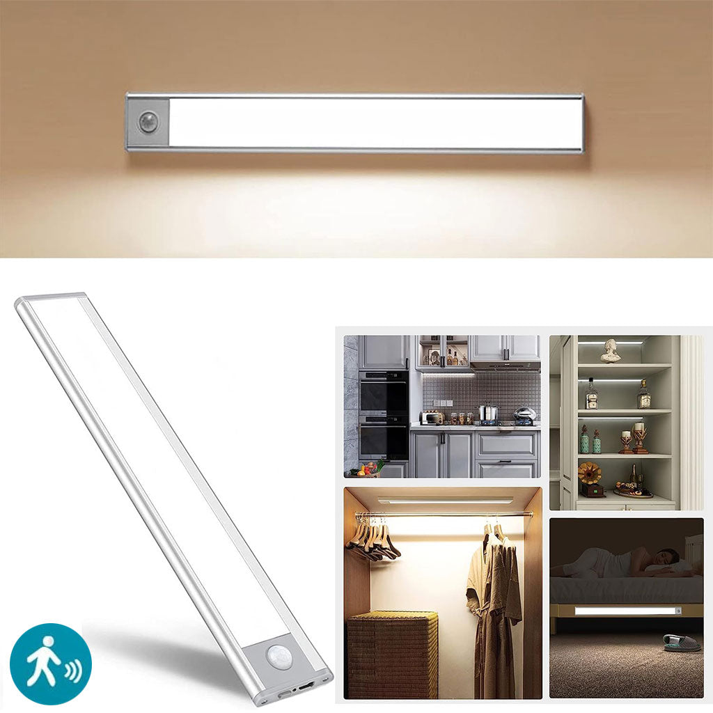 Lampe LED intelligente avec détecteur de mouvement – 3 couleurs, rechargeable USB-C et fixation magnétique
