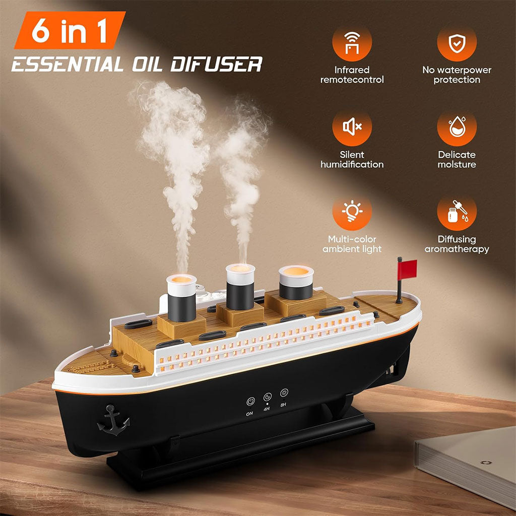 Humidificateur et Diffuseur d'Arômes Design "Paquebot Classique"