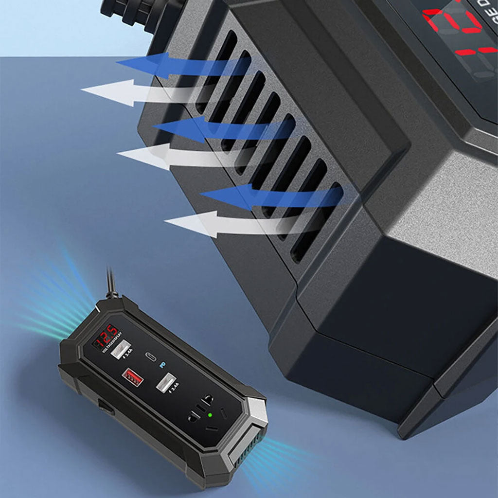 Convertisseur de Voiture 12V/24V vers 220V : Charge Rapide PD & QC3.0