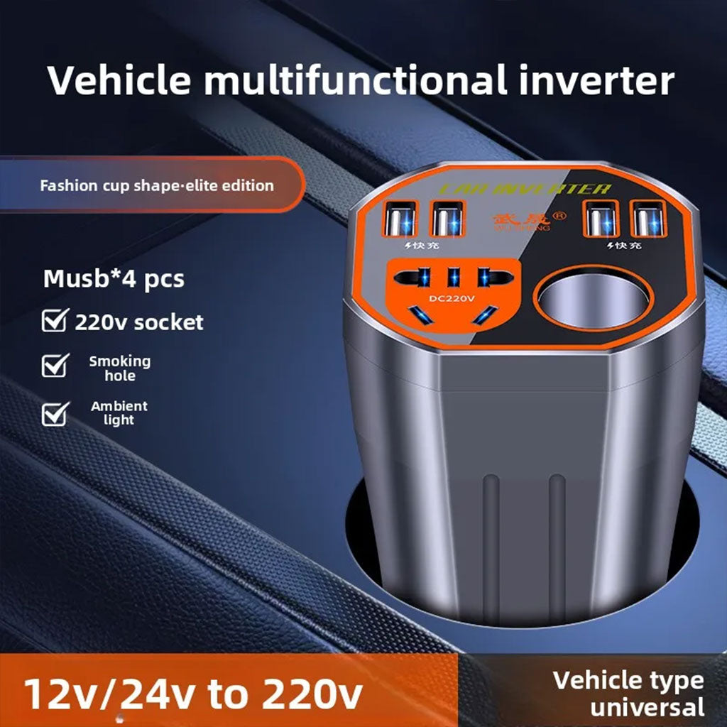 Onduleur de Voiture Haute Efficacité : 200W Compact & Puissant