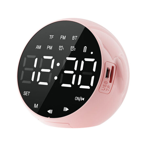 Réveil Miroir LED Intelligent – Horloge, Enceinte Bluetooth et Radio FM
