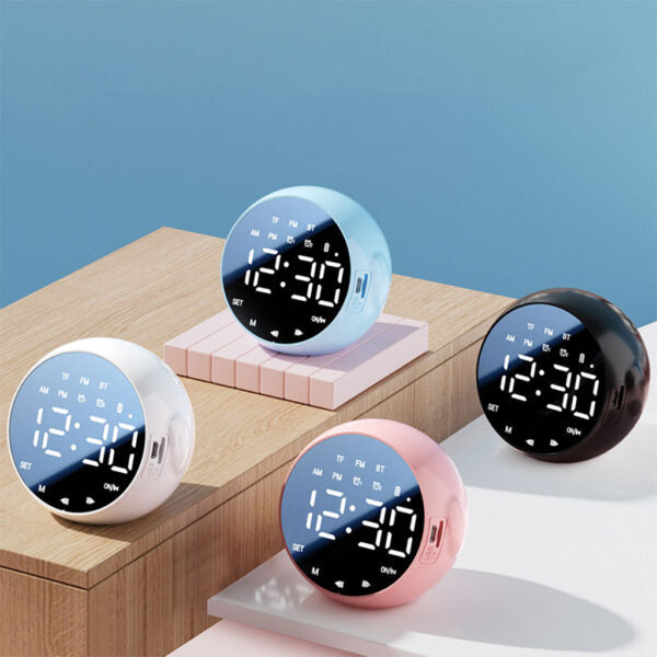 Réveil Miroir LED Intelligent – Horloge, Enceinte Bluetooth et Radio FM