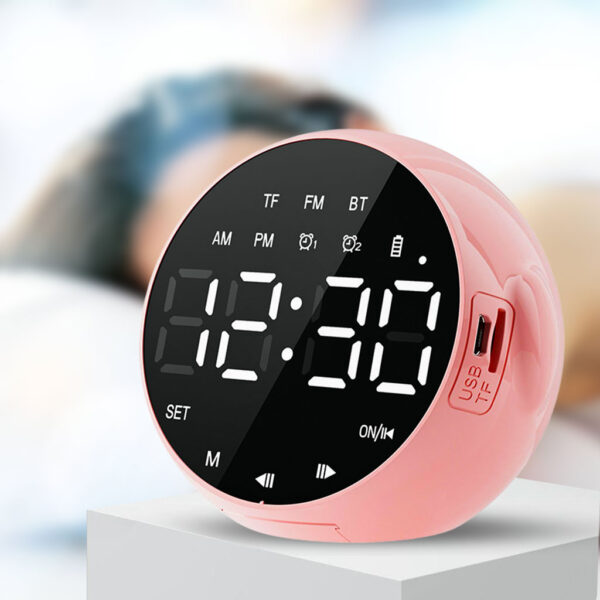 Réveil Miroir LED Intelligent – Horloge, Enceinte Bluetooth et Radio FM