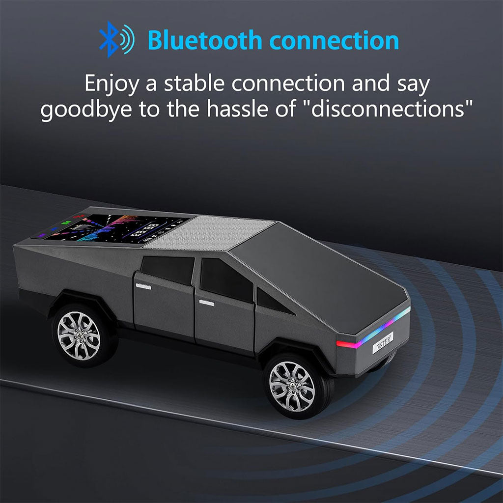 Haut-Parleur Bluetooth en forme de voiture  KP-828 avec Écran LED – Son HD & Effets Lumineux
