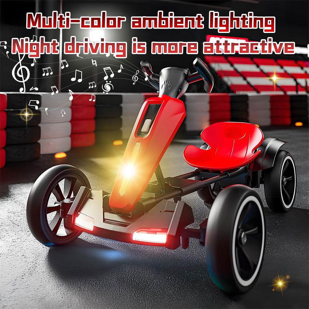 Kart Électrique Enfant 12V Pliable – LED, Musique & Contrôle Intelligent