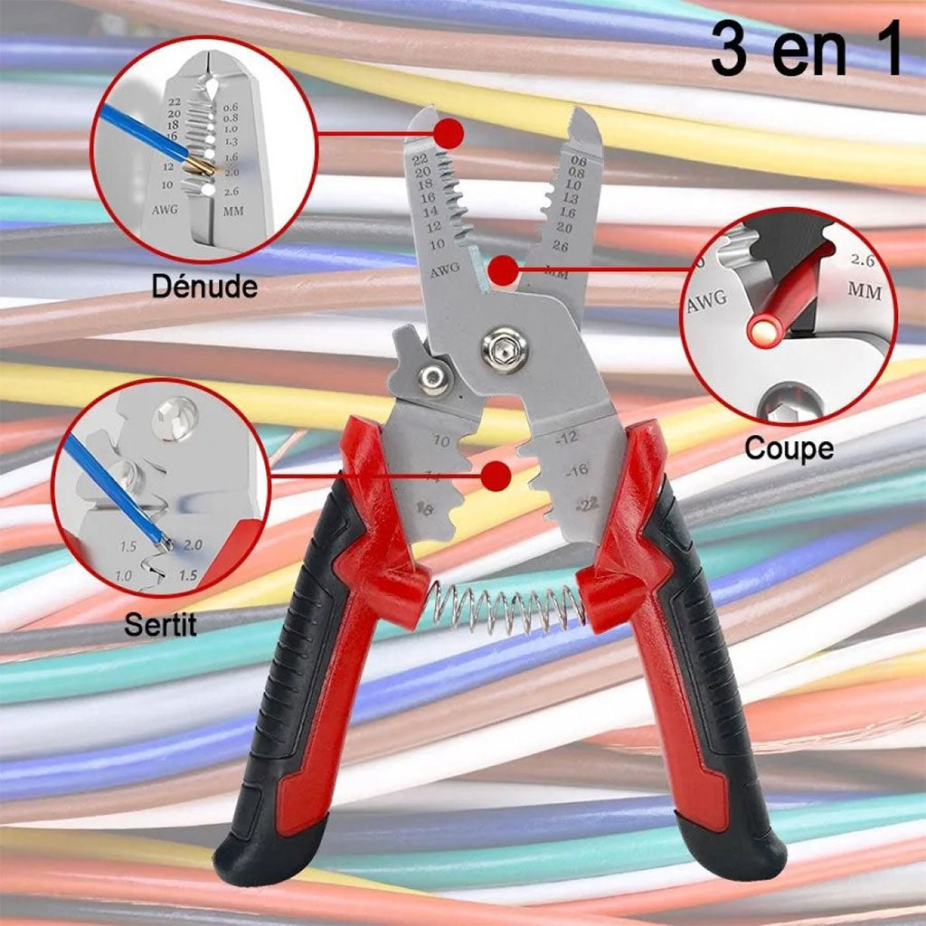 Kit de Sertissage Électrique 170 Pièces – Pince Multifonction Professionnelle