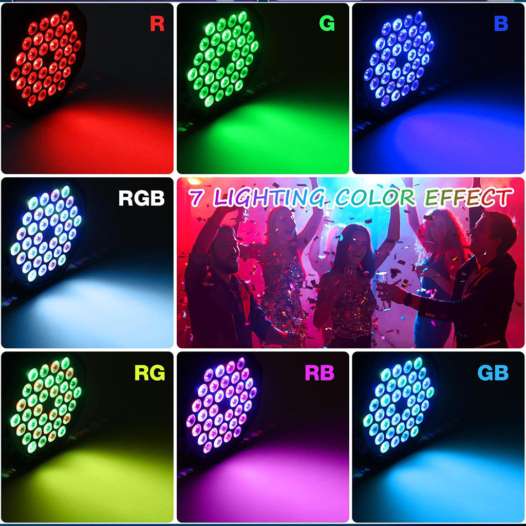 Projecteur LED RGB 36 Lampes – Éclairage Scénique DJ avec Télécommande