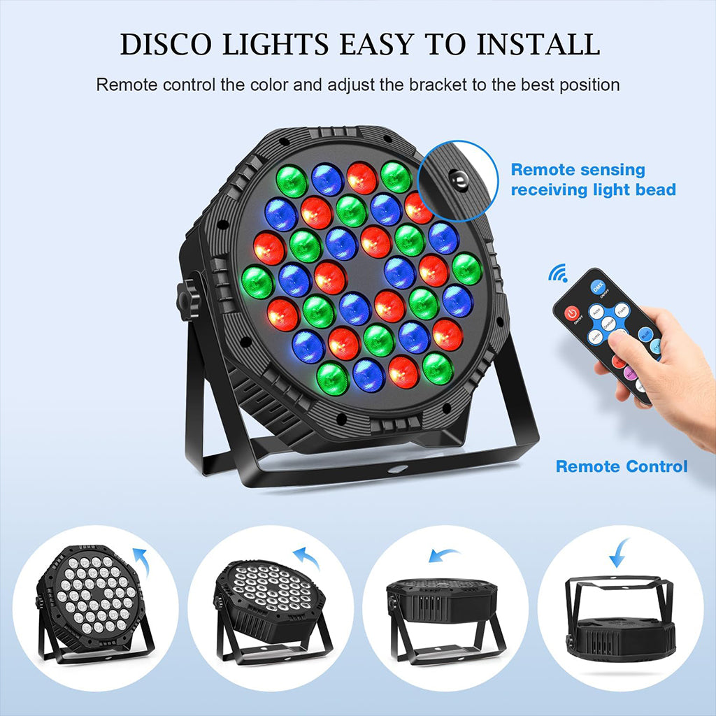 Projecteur LED RGB 36 Lampes – Éclairage Scénique DJ avec Télécommande
