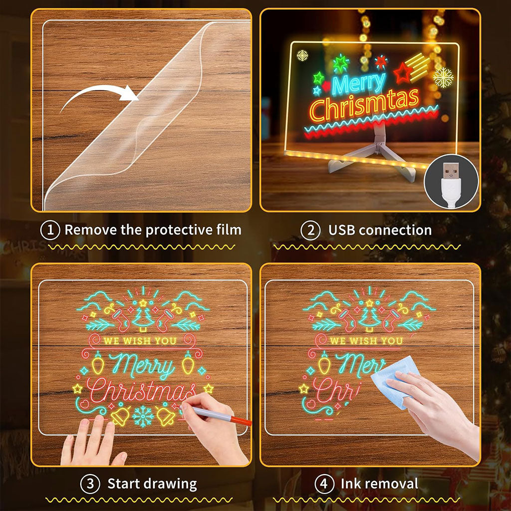 Tableau de Notes en Acrylique Lumineux : Planification et Créativité LED