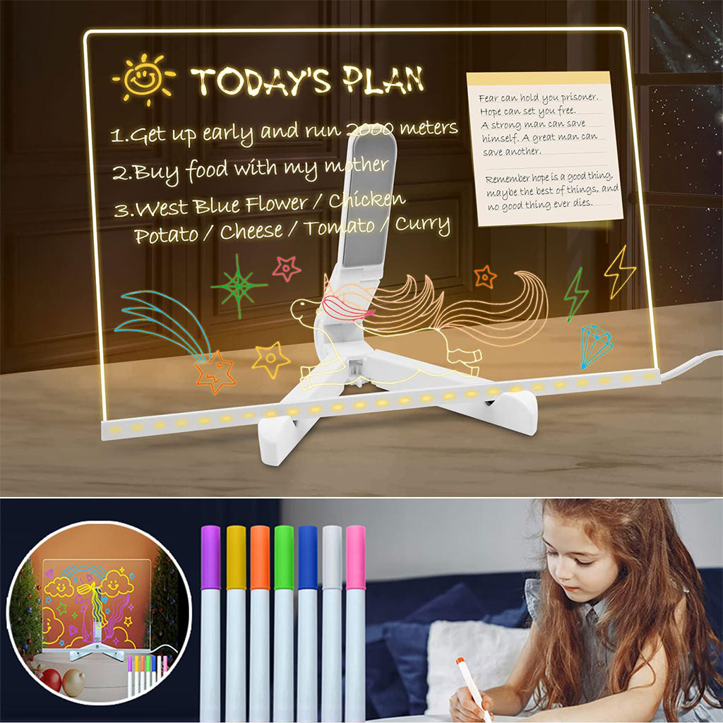 Tableau de Notes en Acrylique Lumineux : Planification et Créativité LED