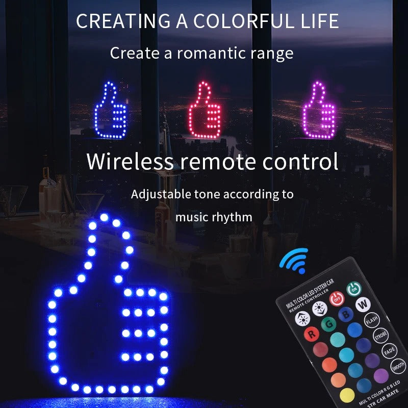 Feu Doigt LED Voiture USB Signal Lumineux Décoratif Universel pour Auto