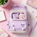 Sac à Dos Scolaire Créatif Mauve avec Peluche Intégrée et Design Capybara Ludique