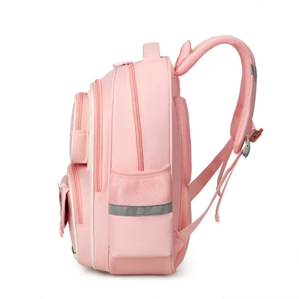 Sac à Dos Scolaire Créatif Rose avec Peluche Intégrée et Design Capybara Ludique