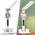 Lampe de Bureau LED Multifonction – Ventilateur, Écran et Recharge USB