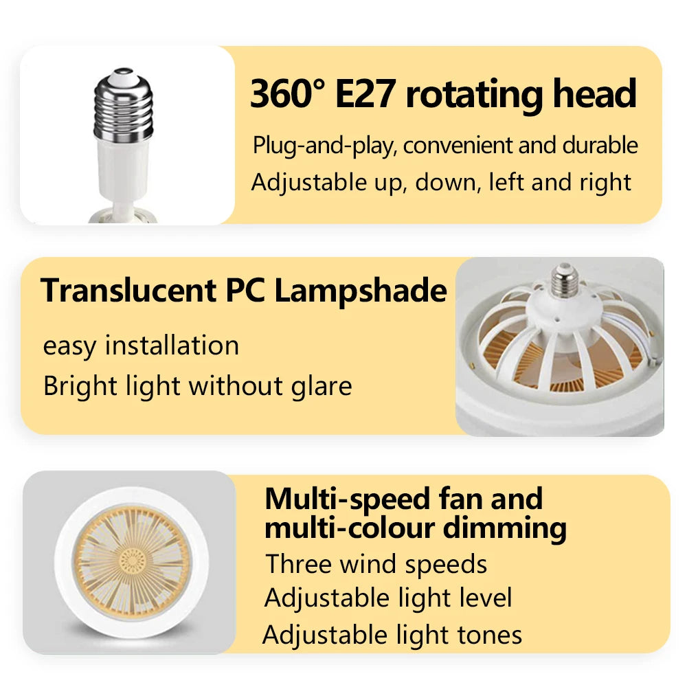 Ventilateur de Plafond LED 2-en-1 Design