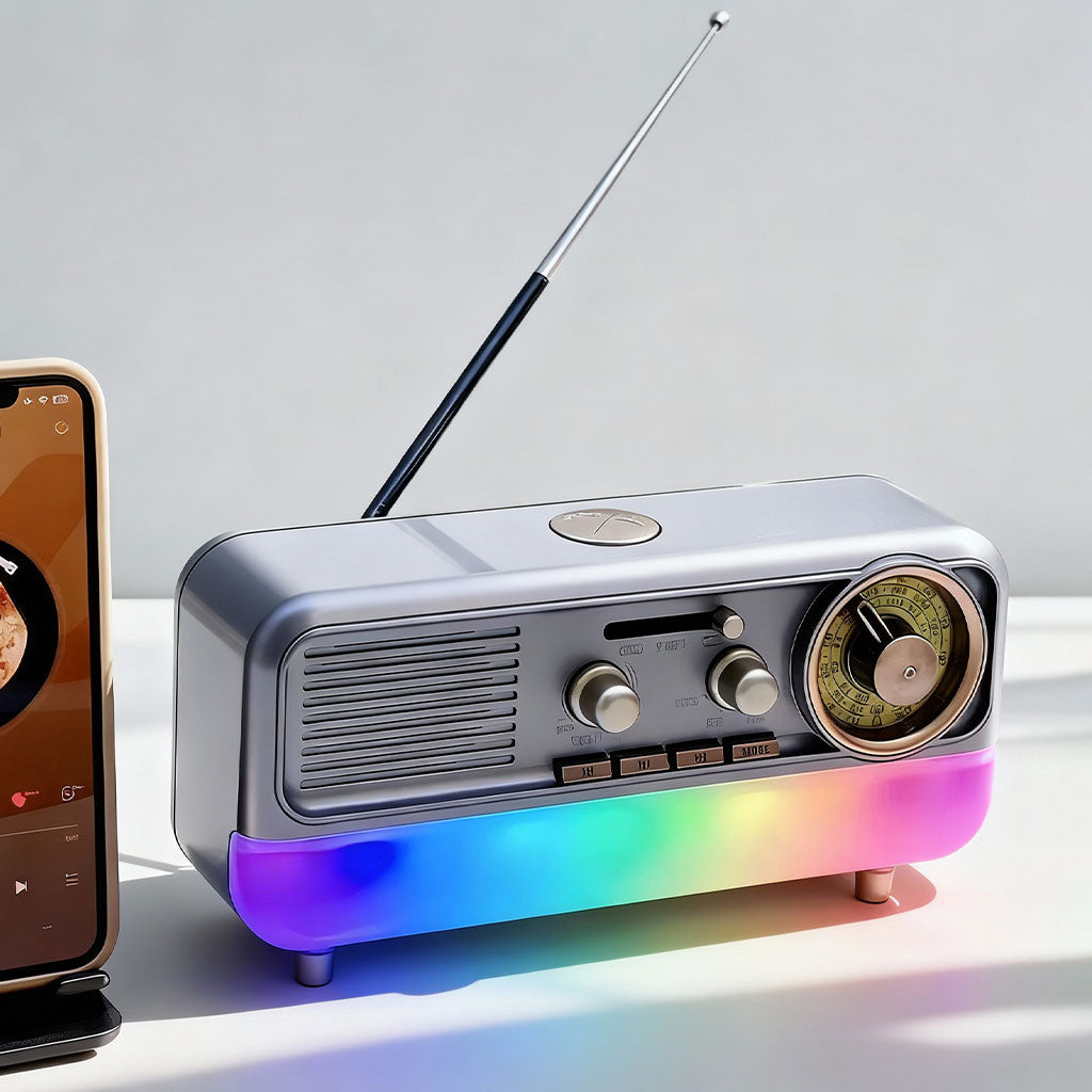Radio Multi-Source avec Éclairage Ambiant : Nostalgie et Modernité