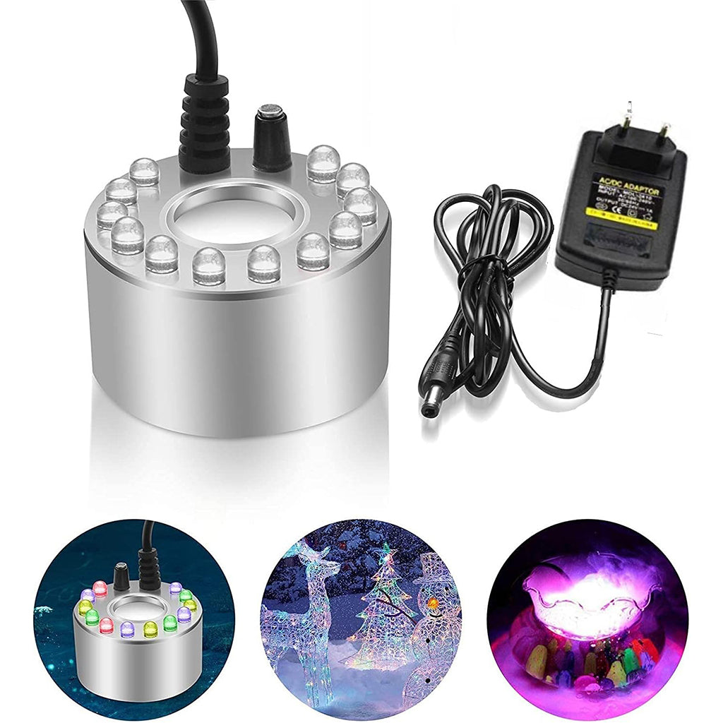 Humidificateur LED à Ultrasons 12 LEDs – Effet Brume Magique
