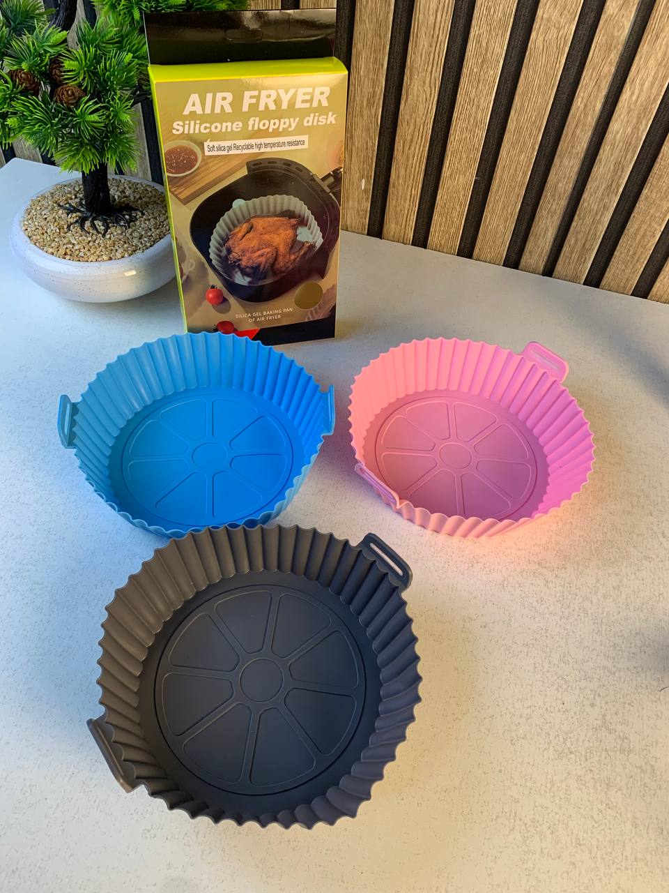 Lot de 3 Moules en Silicone : Cuisson Saine et Air Fryer Pro
