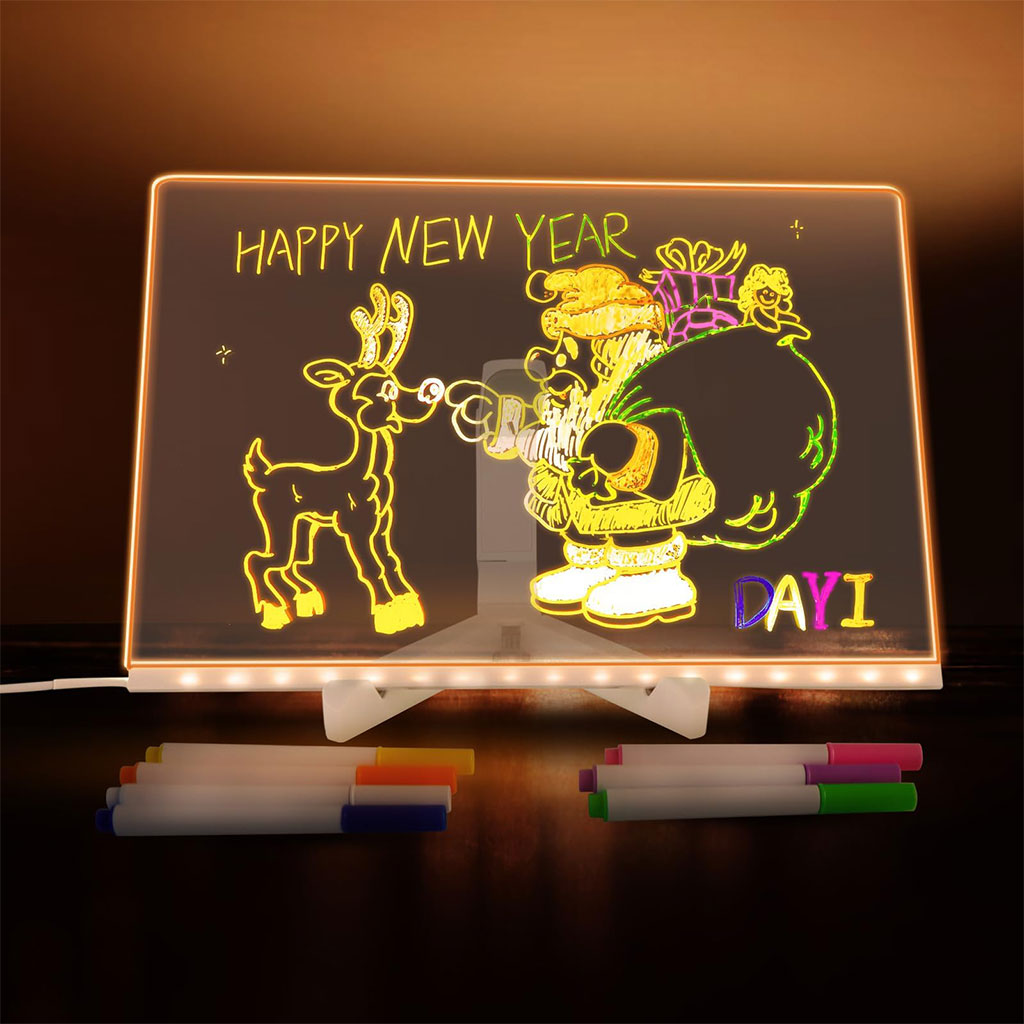 Tableau à Dessin LED Multicolore : Créez et Illuminez vos Messages et Dessins