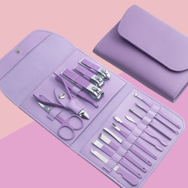 Kit de Manucure et Pédicure Professionnel – 16 Pièces avec Étui de Transport