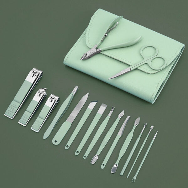 Kit de Manucure et Pédicure Professionnel – 16 Pièces avec Étui de Transport