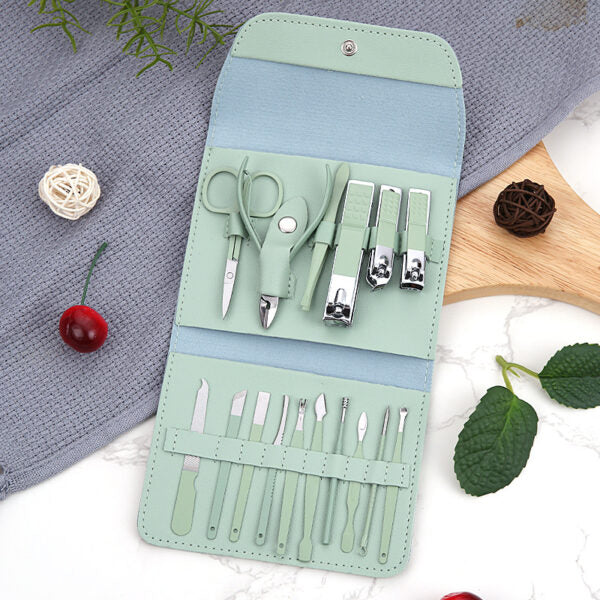 Kit de Manucure et Pédicure Professionnel – 16 Pièces avec Étui de Transport