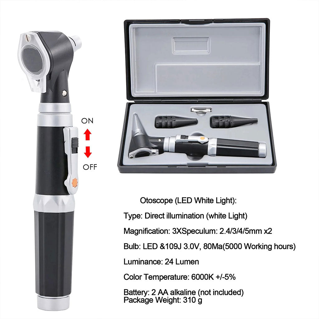 Otoscope Médical Staricare 3X LED Professionnel avec Éclairage Fibre Optique et Embouts Multiples