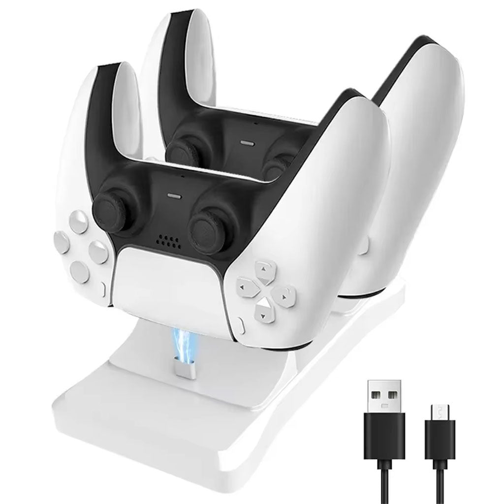 Station de charge double PS5 pour manettes – charge rapide sans fil avec certification CE