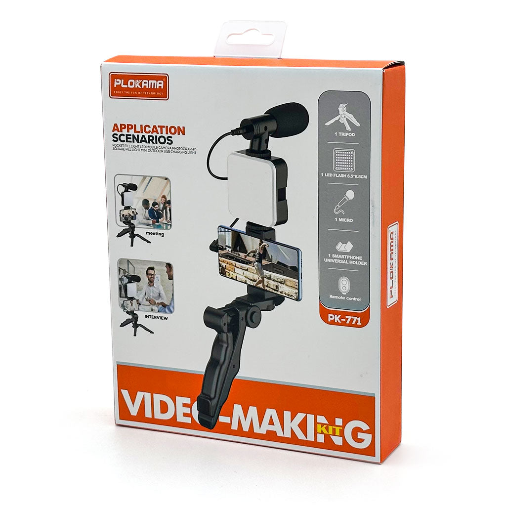 Kit Vidéo Professionnel Smartphone avec LED, Micro et Support de Stabilisation