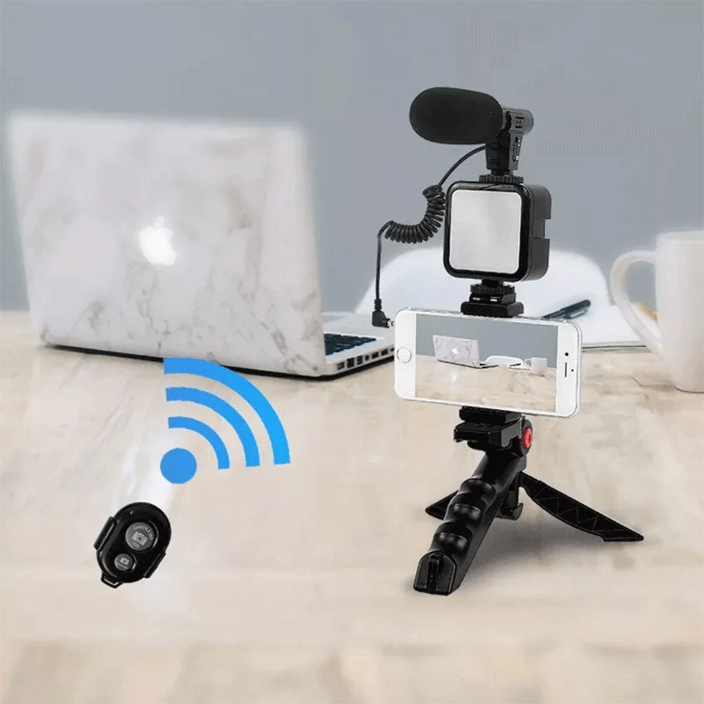 Kit Vidéo Professionnel Smartphone avec LED, Micro et Support de Stabilisation