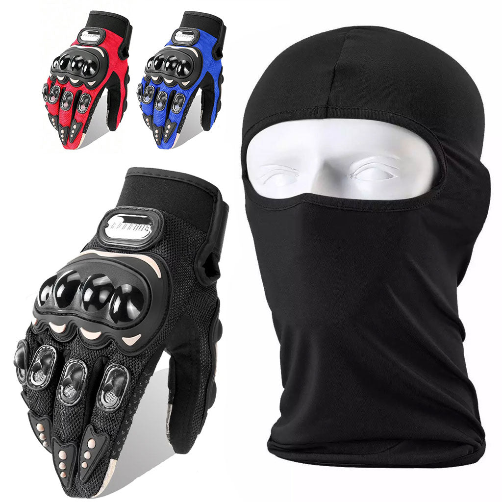 Pack Hiver Moto : Cagoule Thermique + Gants Pro Biker