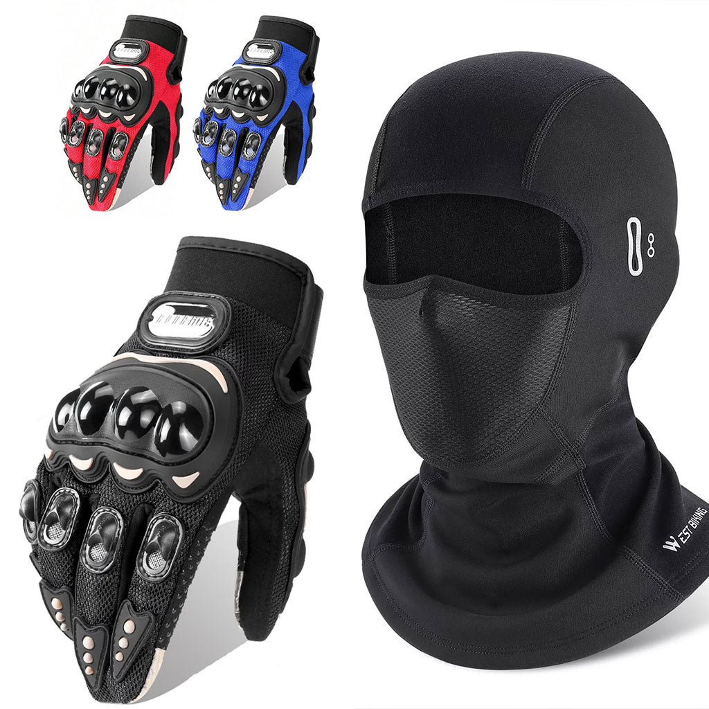 Pack Hiver Moto : Cagoule Pro + Gants Pro Biker