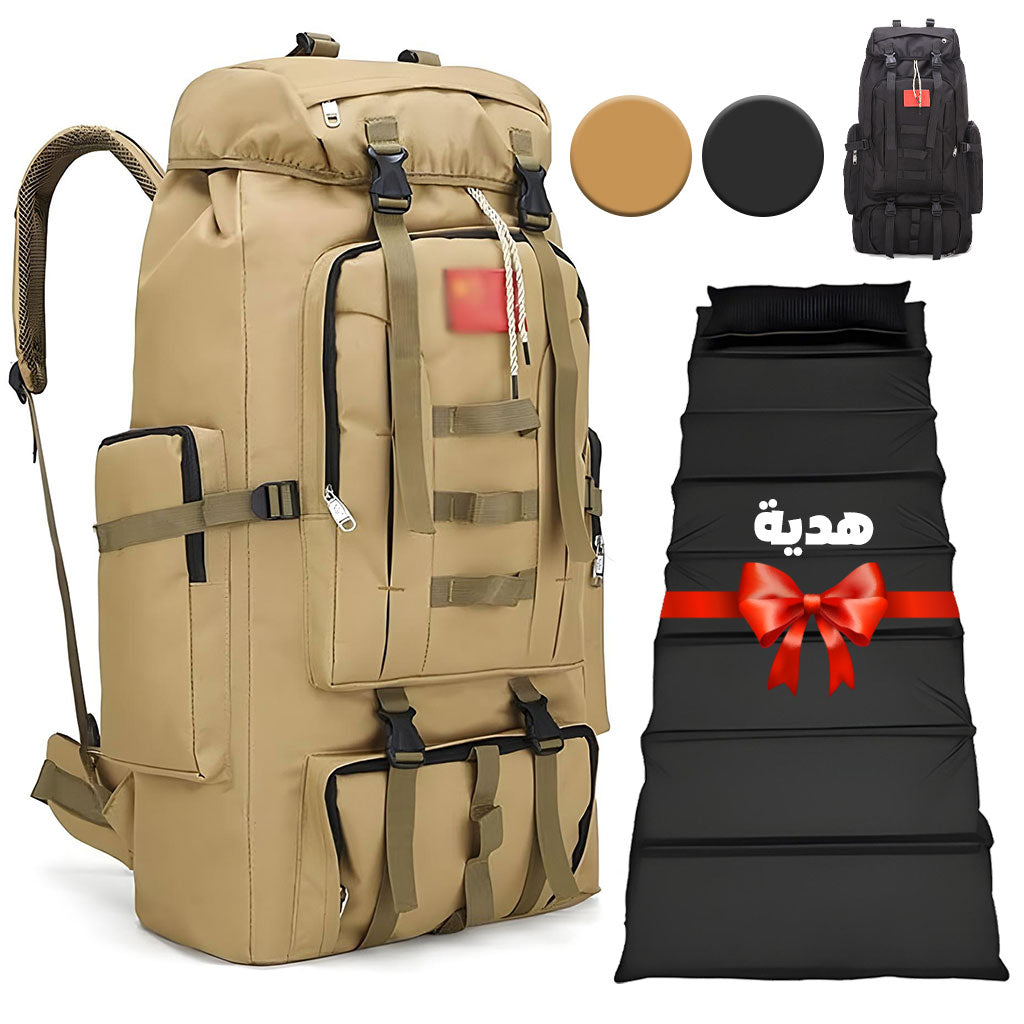 Sac à Dos de Randonnée Pro 100L avec Matelas de Camping Offert