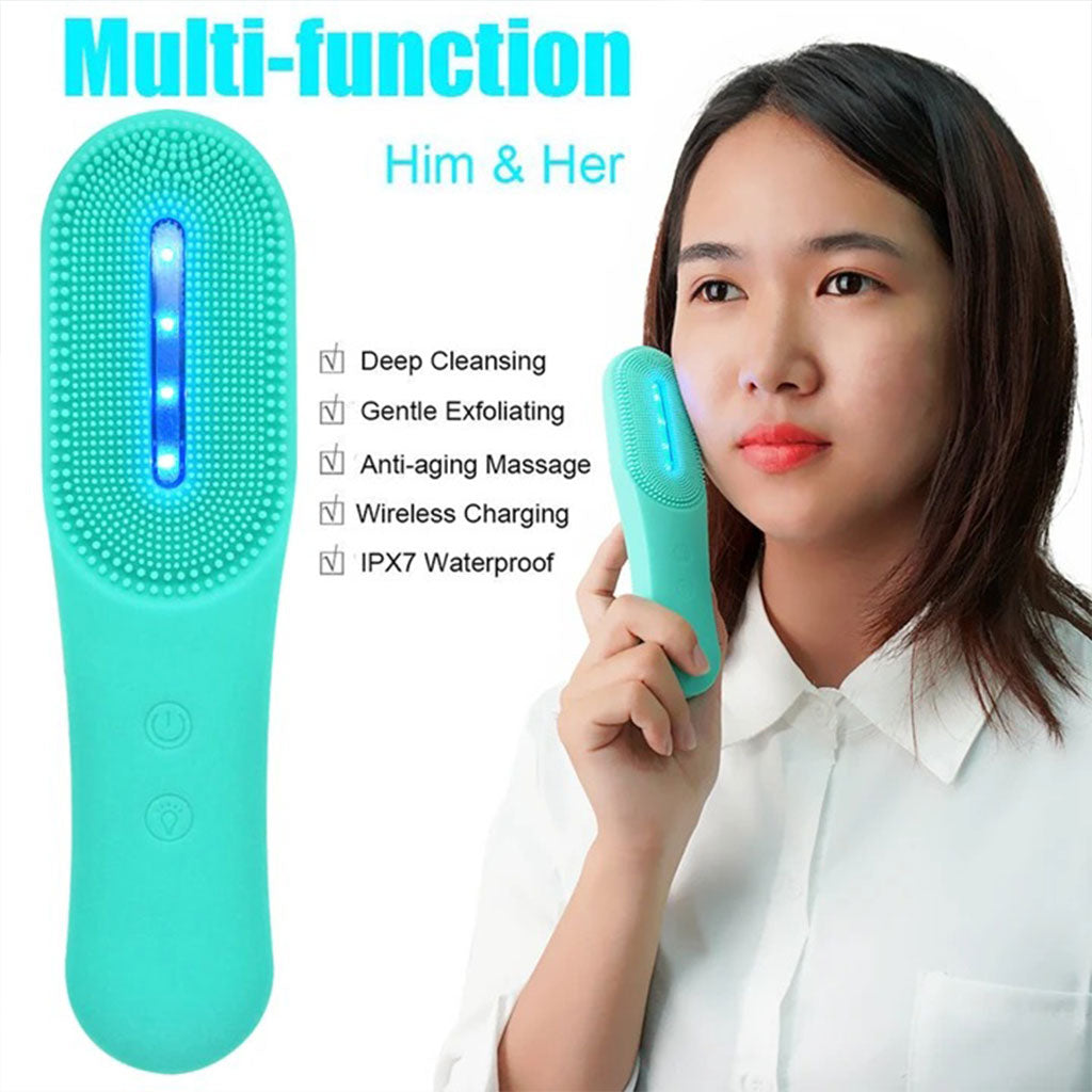 Brosse Nettoyante Visage Intelligente à LED : Nettoyage Profond et Photothérapie
