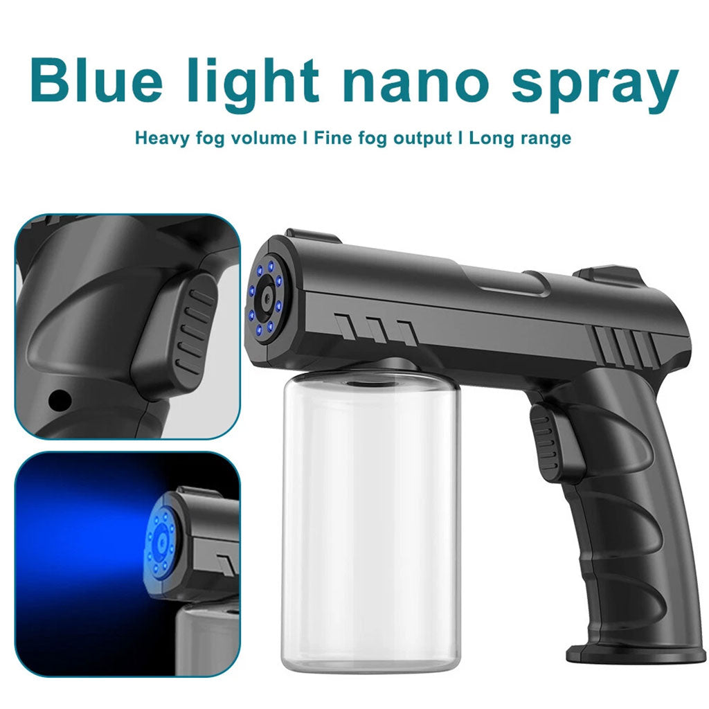 Nano-Pulvérisateur Électrique : Brume Froide et Désinfection LED Bleue